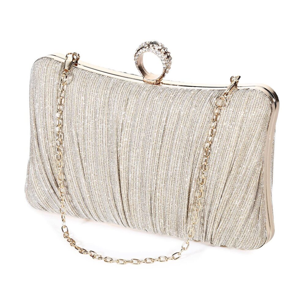 8621 Champagne Clutch Purses Bridal Evening Purse for Wedding Party Prom